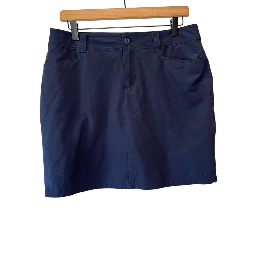 Eddie Bauer Adventurer Skirt Skort Navy Shorts Liner Pocket sz 8